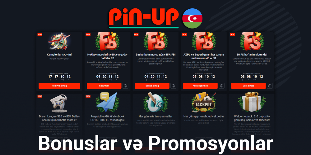 Azərbaycanda Pin-Up bonusları