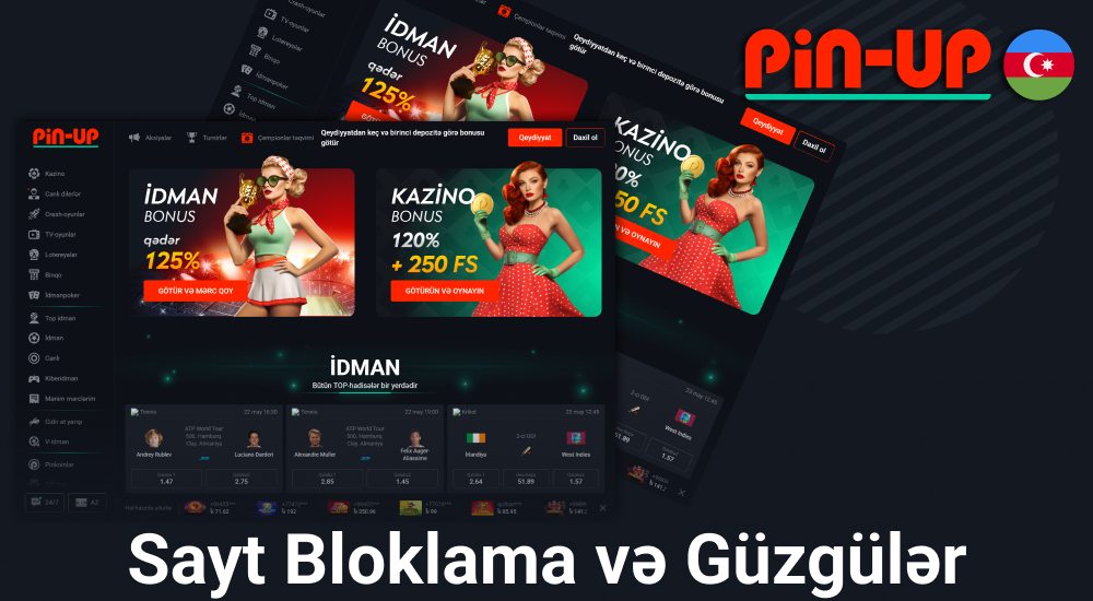 Pin Up veb saytının güzgüləri