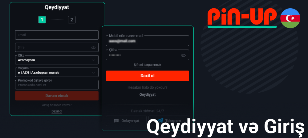 Azərbaycanda Pin-Up hesabına qeydiyyatdan keçin və daxil olun