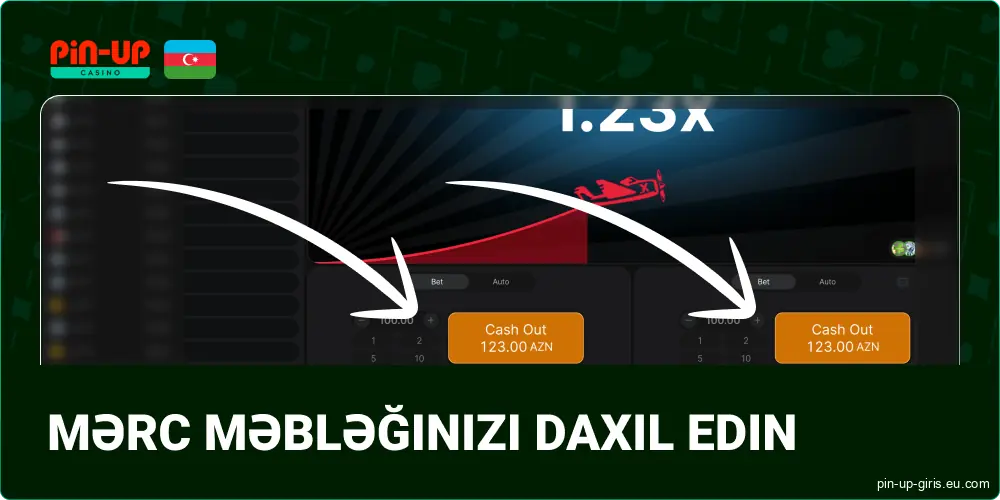 Pin Up Azərbaycan dilində Aviator oyununa mərc məbləğinizi daxil edin