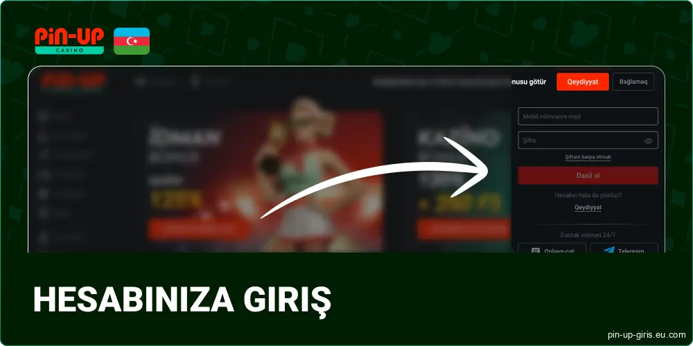 Pin Up Azerbaijan-da yaratdığınız hesaba daxil olun
