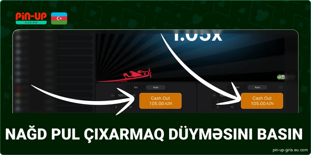 Pin Up Azərbaycan dilində Aviator oyununda pul çıxarma düyməsini basın